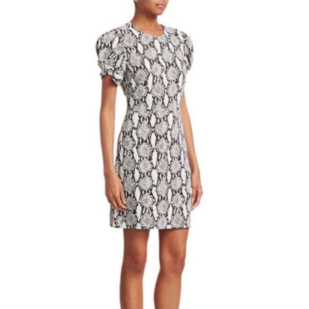 A.L.C Brinley Snake Skin Puff Sleeve Mini Sheath Dress Women’s Size 6